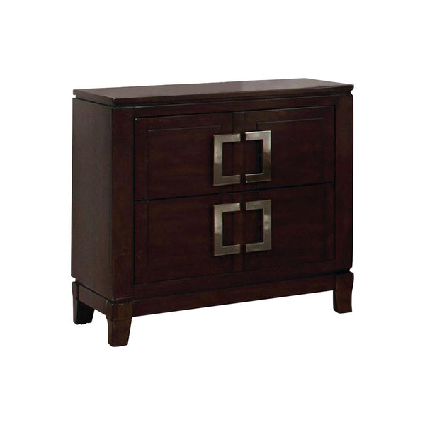 Balfour Transitional Night Stand In Brown Cherry Finish-Nightstands and Bedside Tables-Brown Cherry-Solid Wood Wood Veneer & Others-JadeMoghul Inc.