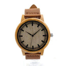 Bamboo Wood Quartz Watch With Scale Soft Leather Straps-Dials-JadeMoghul Inc.