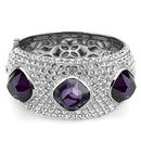 Bangle Charm Bracelets LO4330 Rhodium Brass Bangle with AAA Grade CZ