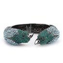 Bangle Charm Bracelets LO4332 Ruthenium Brass Bangle with Top Grade Crystal