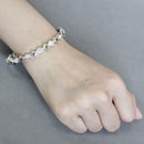 Bangle Charm Bracelets LO4340 Rhodium Brass Bangle with Synthetic