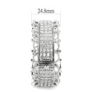 Bangle Charm Bracelets LO4346 Rhodium Brass Bangle with Top Grade Crystal