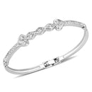 Bangles LO4664 Rhodium White Metal Bangle with Top Grade Crystal