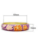 Gold Bangle Bracelet LO2133 Flash Gold White Metal Bangle with Epoxy in No Stone