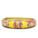 Gold Bangle Bracelet LO2134 Flash Gold White Metal Bangle with Epoxy in No Stone