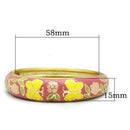 Gold Bangle Bracelet LO2134 Flash Gold White Metal Bangle with Epoxy in No Stone