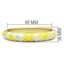 Bangle Gold Bangle Bracelet LO2141 Flash Gold White Metal Bangle with Crystal Alamode Fashion Jewelry Outlet