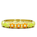 Bangle Gold Bangle Bracelet LO2142 Flash Gold White Metal Bangle with Crystal Alamode Fashion Jewelry Outlet