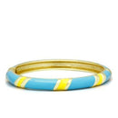 Bangle Gold Bangle Bracelet LO2143 Flash Gold White Metal Bangle with Epoxy in No Stone Alamode Fashion Jewelry Outlet
