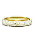 Bangle Gold Bangle Bracelet LO2147 Flash Gold White Metal Bangle with Epoxy in No Stone Alamode Fashion Jewelry Outlet