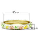 Gold Bangle Bracelet LO2149 Flash Gold White Metal Bangle with Epoxy in No Stone
