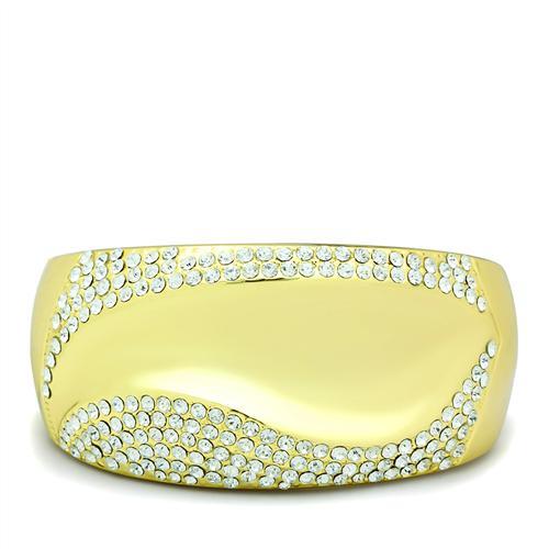 Gold Bangle Bracelet LO2155 Flash Gold White Metal Bangle with Crystal