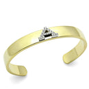 Gold Bangle Bracelet LO2570 Gold+Rhodium White Metal Bangle with Crystal