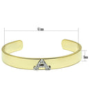 Gold Bangle Bracelet LO2570 Gold+Rhodium White Metal Bangle with Crystal