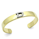 Gold Bangle Bracelet LO2573 Gold+Rhodium White Metal Bangle with Crystal
