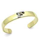 Gold Bangle Bracelet LO2575 Gold+Rhodium White Metal Bangle with Crystal