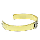 Gold Bangle Bracelet LO2575 Gold+Rhodium White Metal Bangle with Crystal