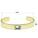 Gold Bangle Bracelet LO2576 Gold+Rhodium White Metal Bangle with Crystal