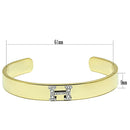 Gold Bangle Bracelet LO2577 Gold+Rhodium White Metal Bangle with Crystal