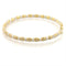 Gold Bangle Bracelet LO331 Matte Gold & Rhodium Brass Bangle with Crystal