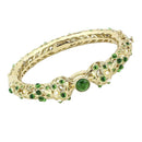 Gold Bangles LO4300 Gold Brass Bangle with Assorted in Emerald
