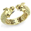 Gold Bangles LO4334 Gold+Rhodium Brass Bangle with Top Grade Crystal