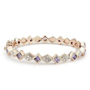 Gold Bangles LO4343 Rose Gold Brass Bangle with AAA Grade CZ