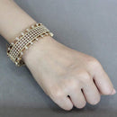 Gold Bangles LO4345 Gold Brass Bangle with Top Grade Crystal