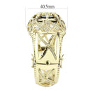 Gold Bangles LO4349 Gold Brass Bangle with Synthetic in Jet