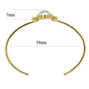 Bangle Gold Bangles TK2910 Gold - Stainless Steel Bangle with Precious Stone Alamode Fashion Jewelry Outlet