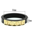 Gold Bangles VL030 Gold - Brass Bangle with Synthetic in Jet