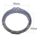 Bangle Pandora Bangle Bracelet LO4283 TIN Cobalt Brass Bangle with Crystal Alamode Fashion Jewelry Outlet