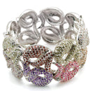 Bangle Tiffany Bangle LO1278 Rhodium Brass Bangle with AAA Grade CZ Alamode Fashion Jewelry Outlet