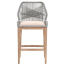 Wooven Upholstered Loom Barstool, Gray
