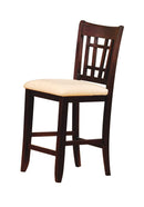 Wooden Bar Chair With Padded Seat , Cappuccino Brown, Set of 2