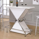 Bar Unit with metal frame, White