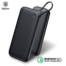 Baseus 20000mAh Quick Charge 3.0 Power Bank Dual QC3.0 + 18W Type C PD Ports Fast Charging External Battery Charger Powerbank-China-Black-JadeMoghul Inc.