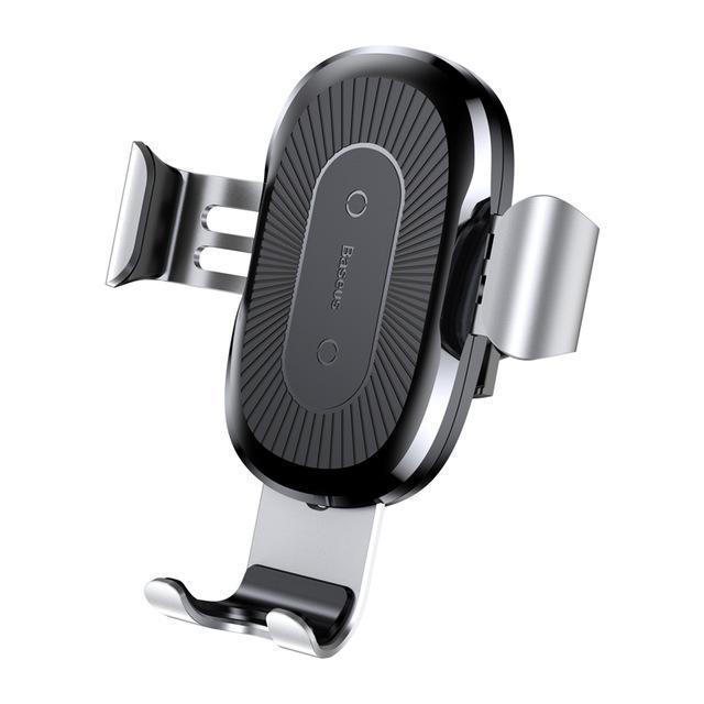 Baseus Car Mount Qi Wireless Charger For iPhone XS Max X XR 8 Fast Wireless Charging Car Phone Holder For Samsung Note 9 S9 S8-China-Silver-JadeMoghul Inc.