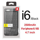Baseus Charger Case For iPhone 8 7 6 6s Plus 2500/3650mAh Power Bank Case Ultra Slim External Backup Battery Charging Case Cover-2500 Black For i6-China-JadeMoghul Inc.