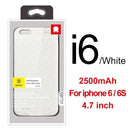 Baseus Charger Case For iPhone 8 7 6 6s Plus 2500/3650mAh Power Bank Case Ultra Slim External Backup Battery Charging Case Cover-2500 White For i6-China-JadeMoghul Inc.