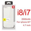 Baseus Charger Case For iPhone 8 7 6 6s Plus 2500/3650mAh Power Bank Case Ultra Slim External Backup Battery Charging Case Cover-2500 White For i8 i7-China-JadeMoghul Inc.