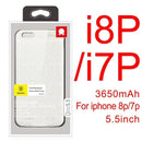 Baseus Charger Case For iPhone 8 7 6 6s Plus 2500/3650mAh Power Bank Case Ultra Slim External Backup Battery Charging Case Cover-3650 White For 8P 7P-China-JadeMoghul Inc.