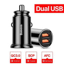 Baseus Dual USB Car Charger 5A Fast Charing 2 Port 12-24V Cigarette Socket Lighter Car USBC Charger for iPhone 12 Power Adapter JadeMoghul Inc.
