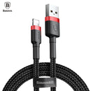 Baseus USB Cable for iPhone X 8 7 6 5 6s Fast Charging Phone USB Data Cables for iPhone 5s 5C SE USB Charger Cord Adapter-Black Grey-2m-JadeMoghul Inc.