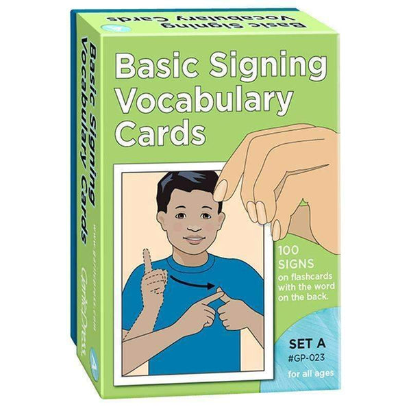 BASIC SIGNING VOCAB CARDS SET A-Learning Materials-JadeMoghul Inc.