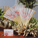 Beach Fan with Delightful Underwater Seascape (Pack of 6)-Wedding Parasols Umbrellas & Fans-JadeMoghul Inc.