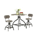 Beautiful Adjustable Counter Height Set, Gray Oak, 3 Piece Pack-Console Tables-Gray-Paulownia Wood Veneer MDF Bend Wood Metal Tube-JadeMoghul Inc.