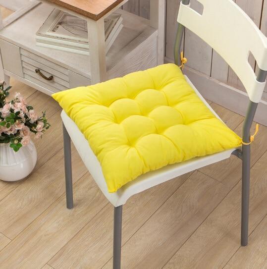 Beautiful Candy Colours Seat Cushion,Coussin Dot Cushions Home Decor,New Cheap Outdoor Cushions,Office Chair Cushion Sofa Pillow-Solid Yellow-40x40cm-JadeMoghul Inc.