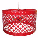 Beautiful Circular Cutout Metal Chandelier, Red-Chandeliers-Red-METAL-JadeMoghul Inc.