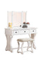 Bedroom Furniture Sets Vanity Set Featuring Stool And Mirror White Benzara